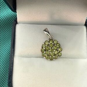 Sterling Silver Green Pendant Necklace